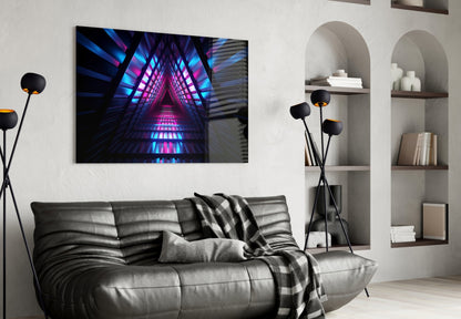 Neon Tunnel Glass Wall Art