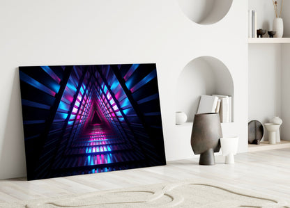 Neon Tunnel Glass Wall Art