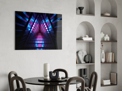 Neon Tunnel Glass Wall Art