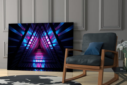 Neon Tunnel Glass Wall Art