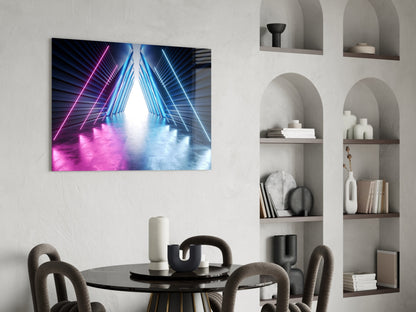 Neon Triangle Corridor Glass Wall Art