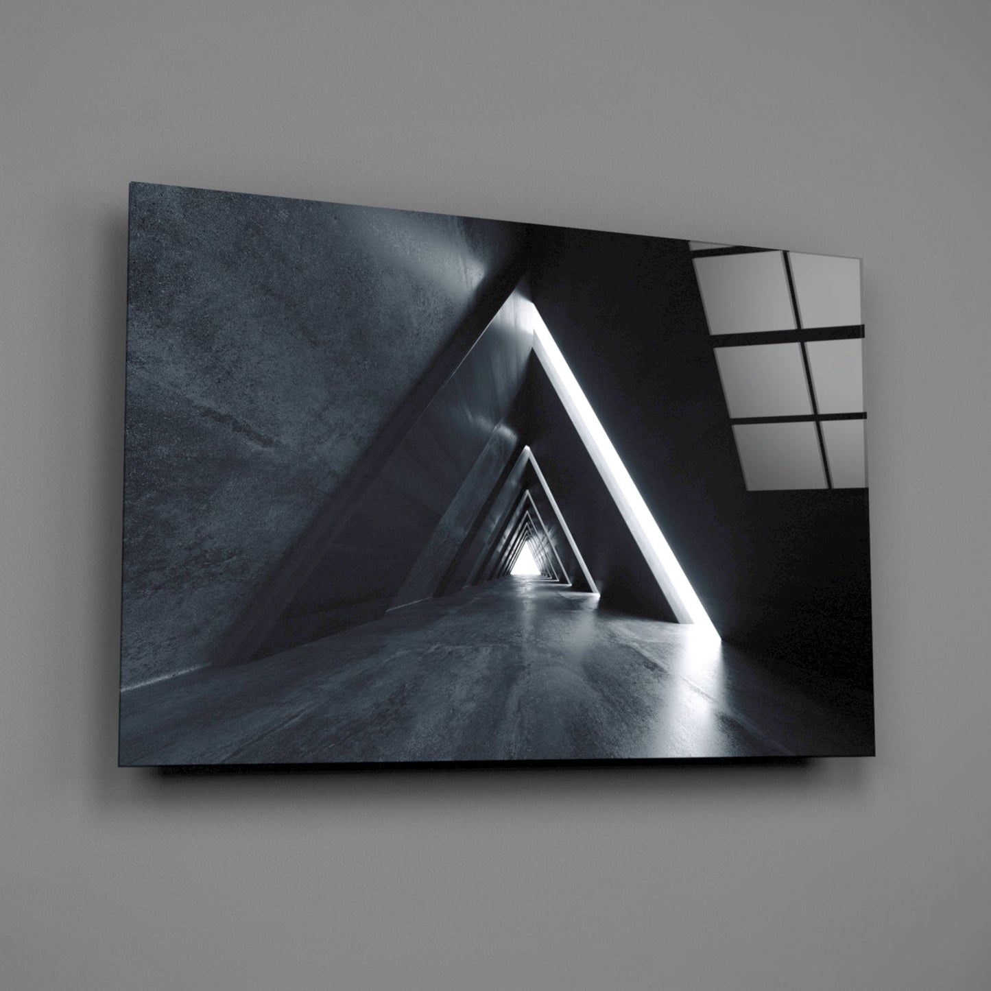 Triangle Tunnel Glass Wall Art