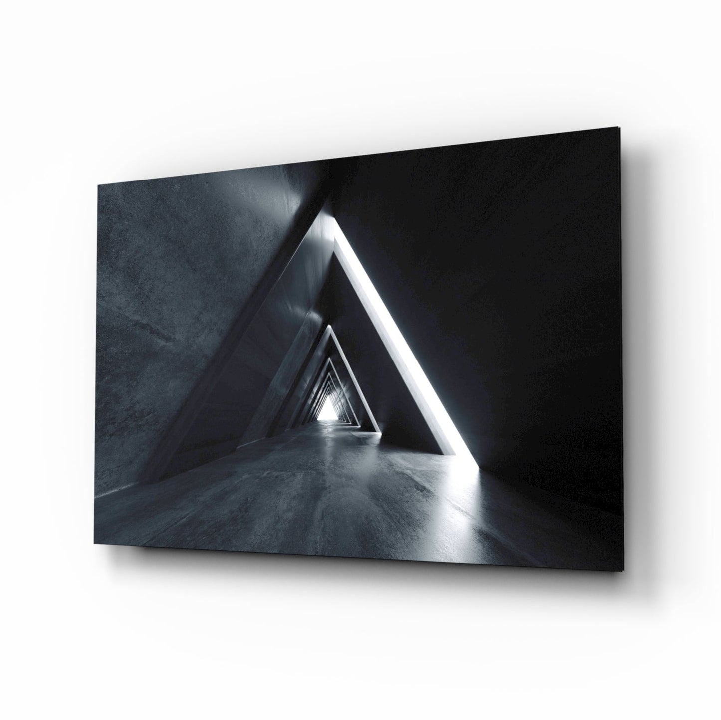 Triangle Tunnel Glass Wall Art