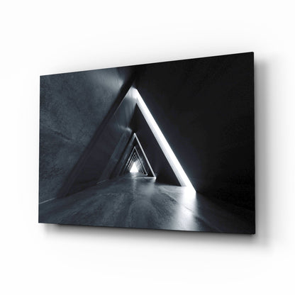 Triangle Tunnel Glass Wall Art
