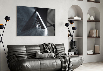Triangle Tunnel Glass Wall Art