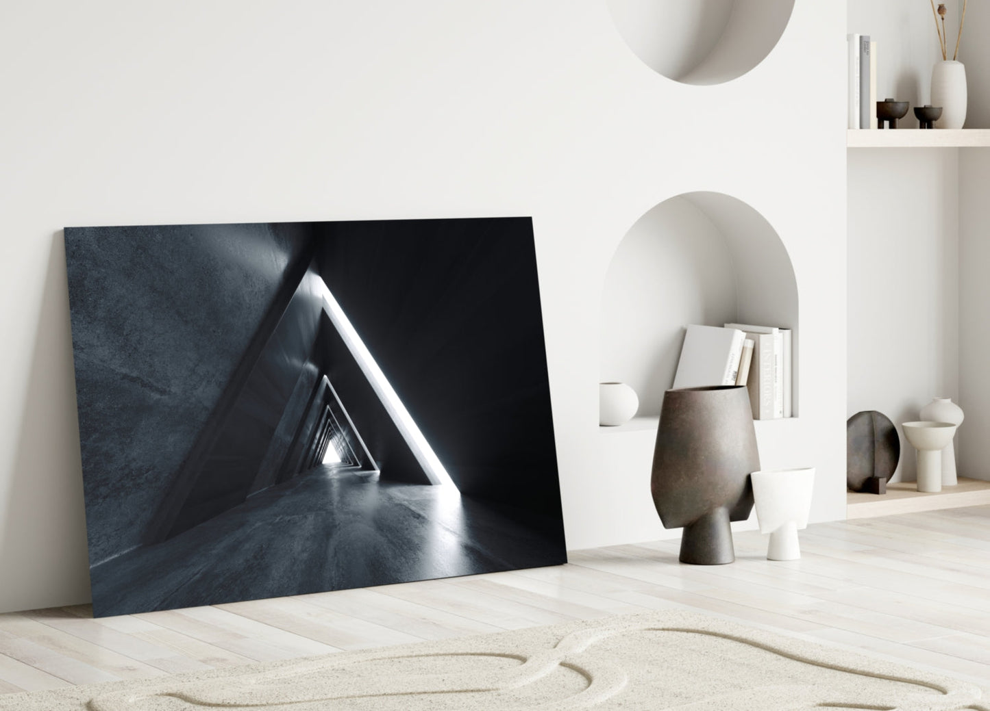Triangle Tunnel Glass Wall Art