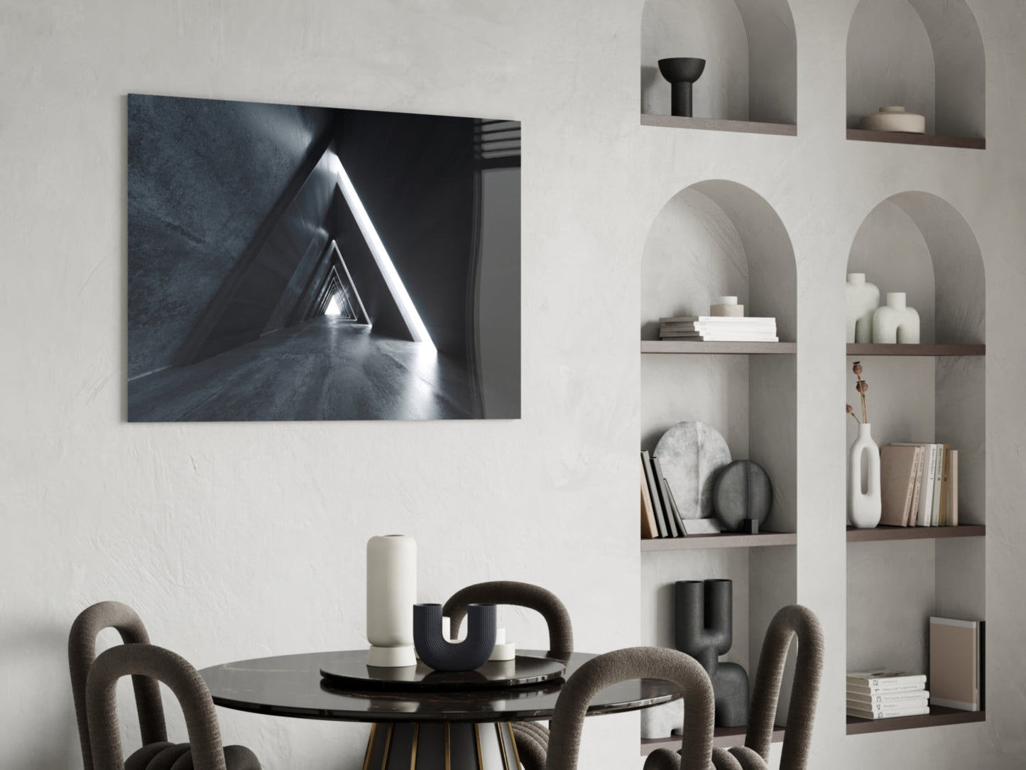 Triangle Tunnel Glass Wall Art