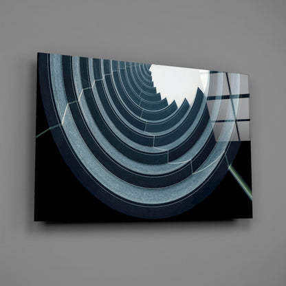 Curved Concrete Spiral Ceiling Glass Wall Art