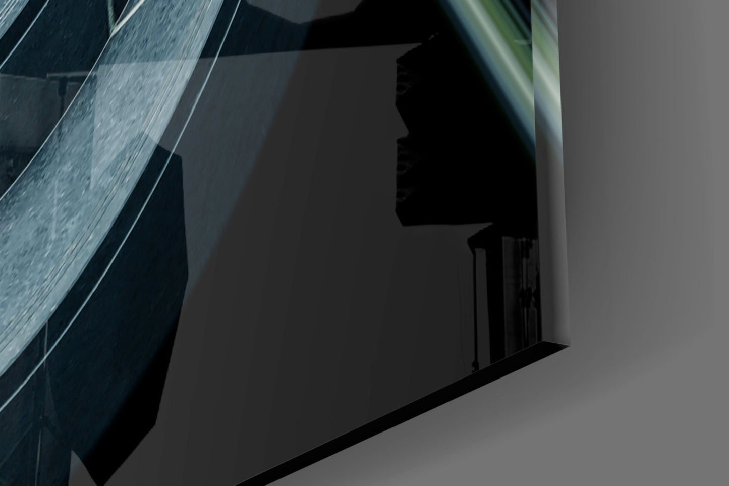 Curved Concrete Spiral Ceiling Glass Wall Art