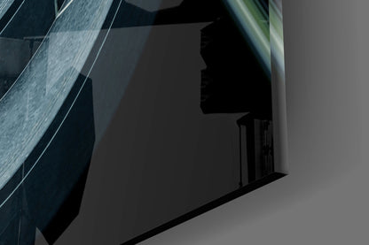 Curved Concrete Spiral Ceiling Glass Wall Art