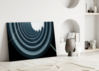 Curved Concrete Spiral Ceiling Glass Wall Art