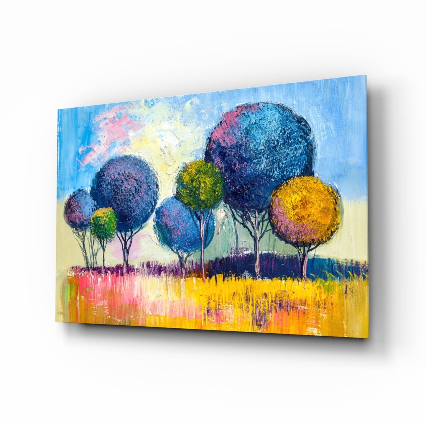 Trees glass wall art