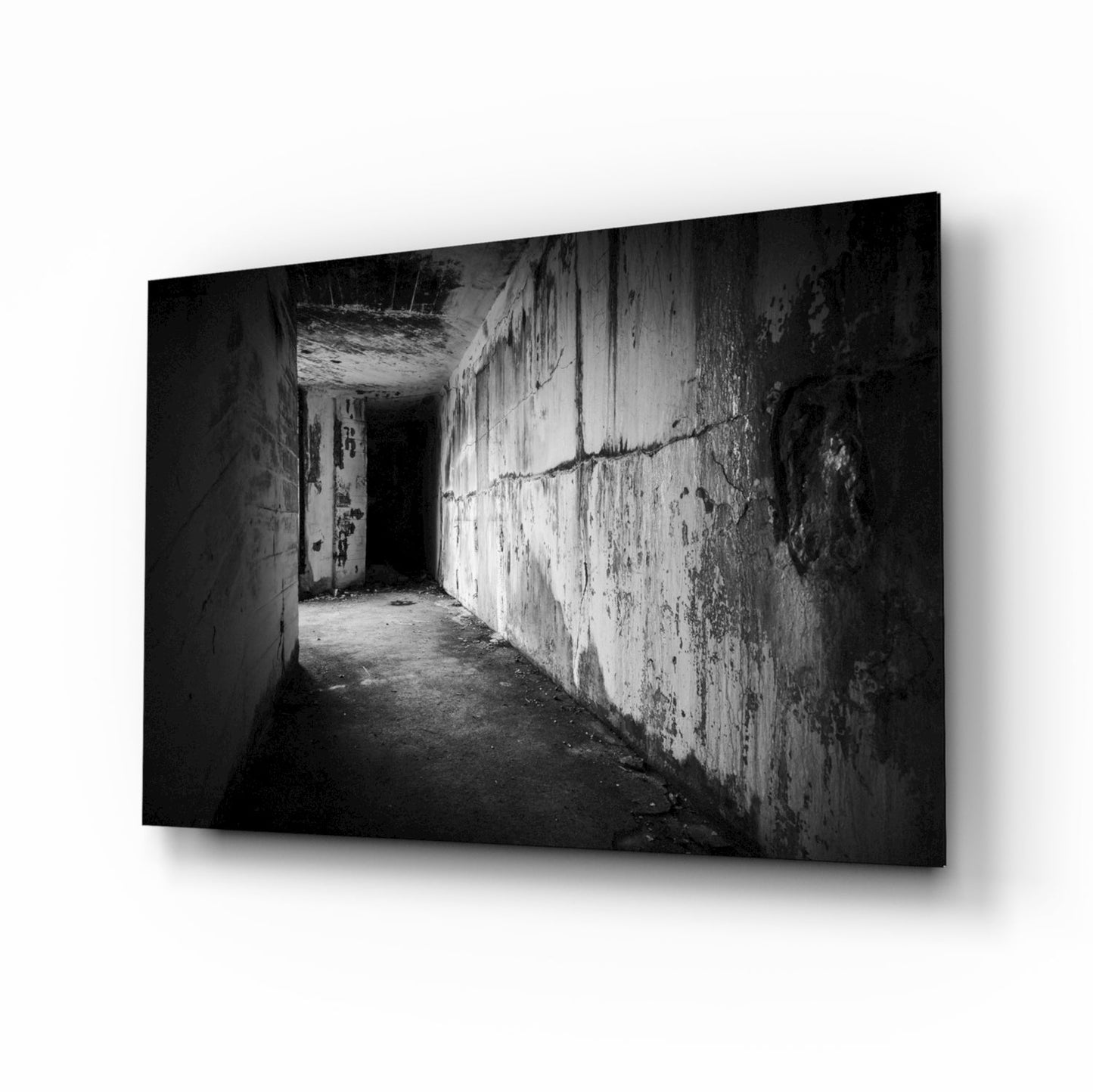 Hallway concrete corridor glass wall art monochrome