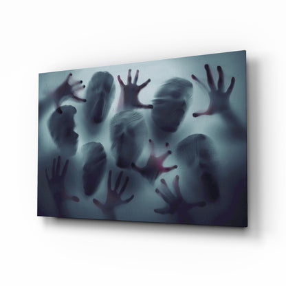 Silent Scream moody glass wall art
