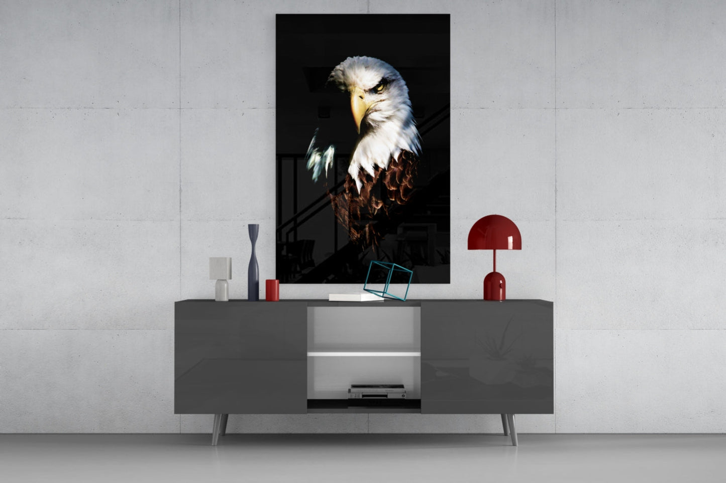 Bald Eagle Portrait Glass Wall Art
