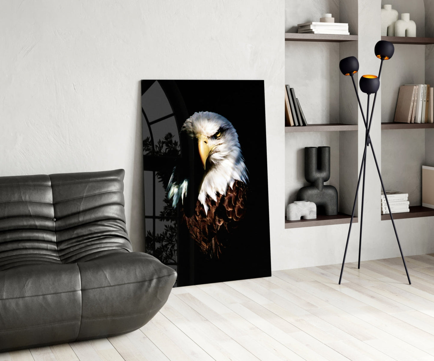 Bald Eagle Portrait Glass Wall Art
