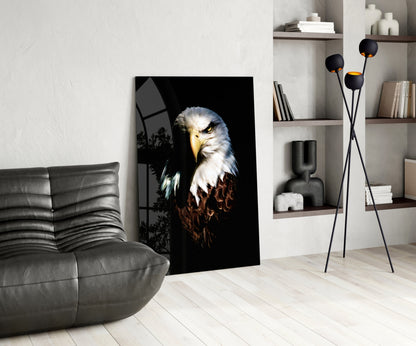Bald Eagle Portrait Glass Wall Art
