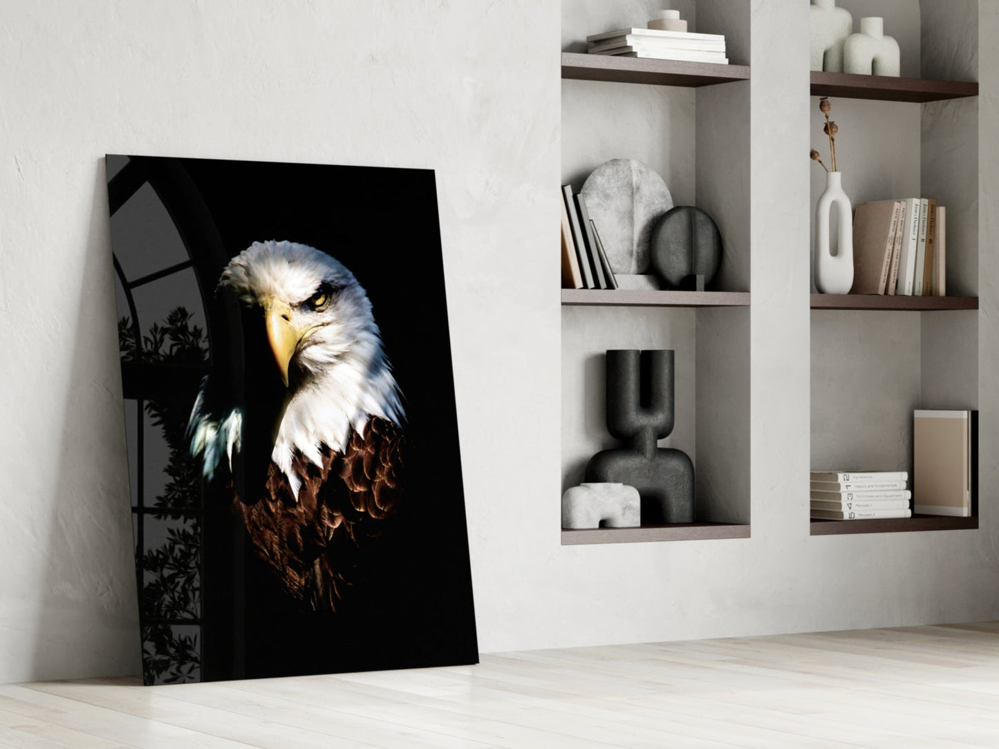 Bald Eagle Portrait Glass Wall Art