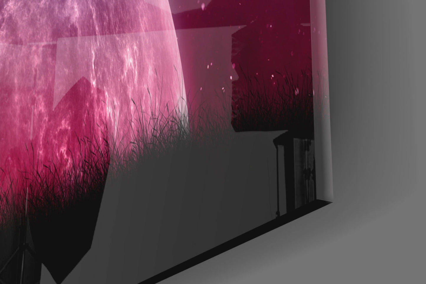 Mystical Night Planet Glass Wall Art