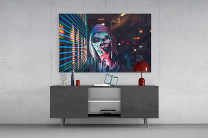 Be Quiet! Glass Wall Art