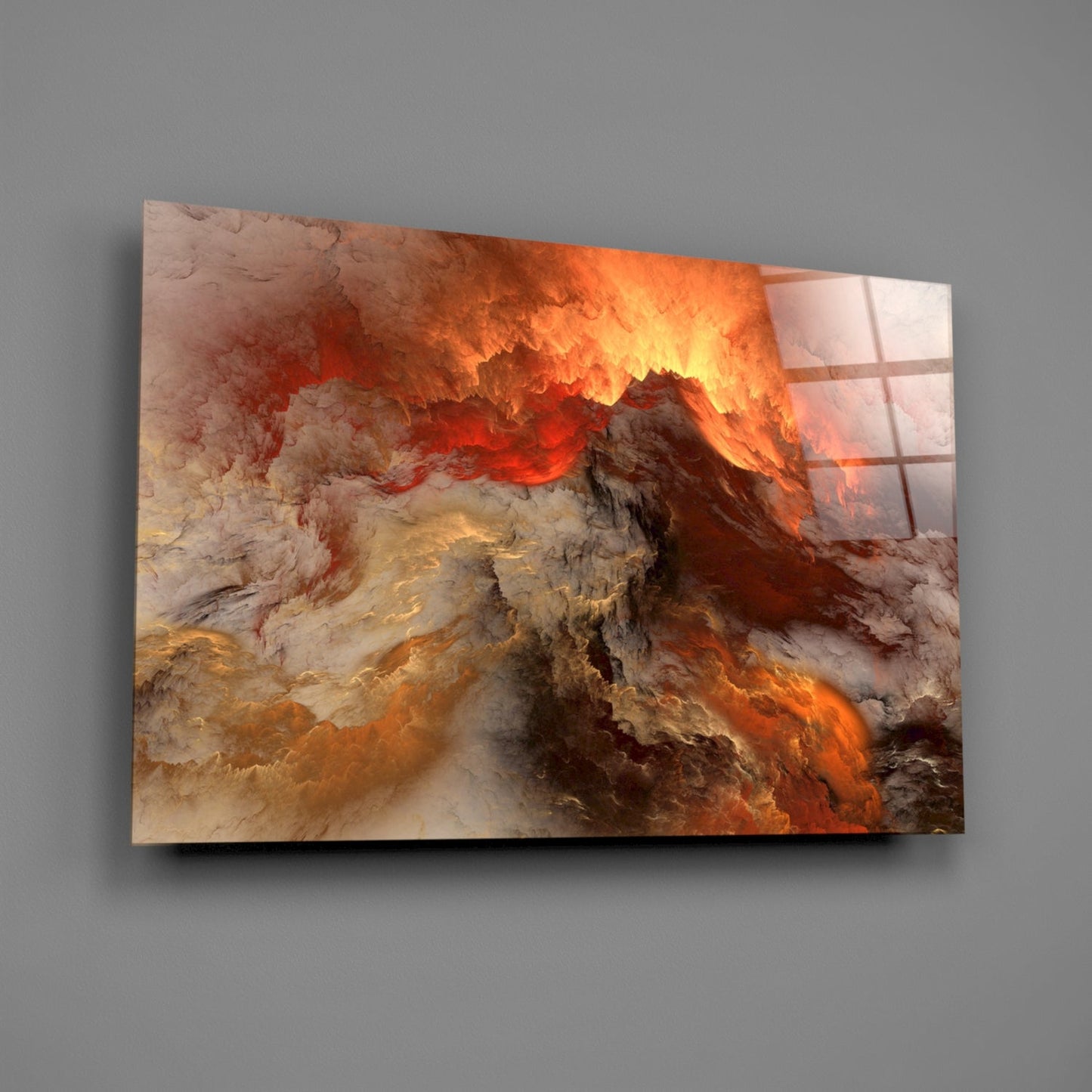Crimson Apocalypse Cloudscape Glass Wall Art