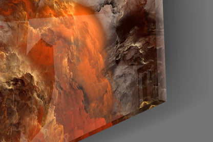 Crimson Apocalypse Cloudscape Glass Wall Art