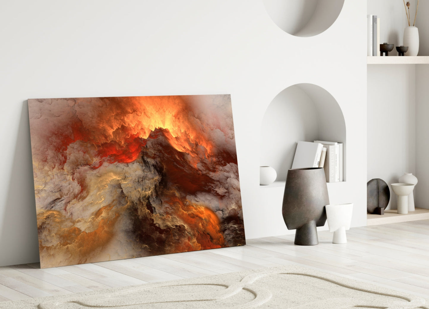 Crimson Apocalypse Cloudscape Glass Wall Art