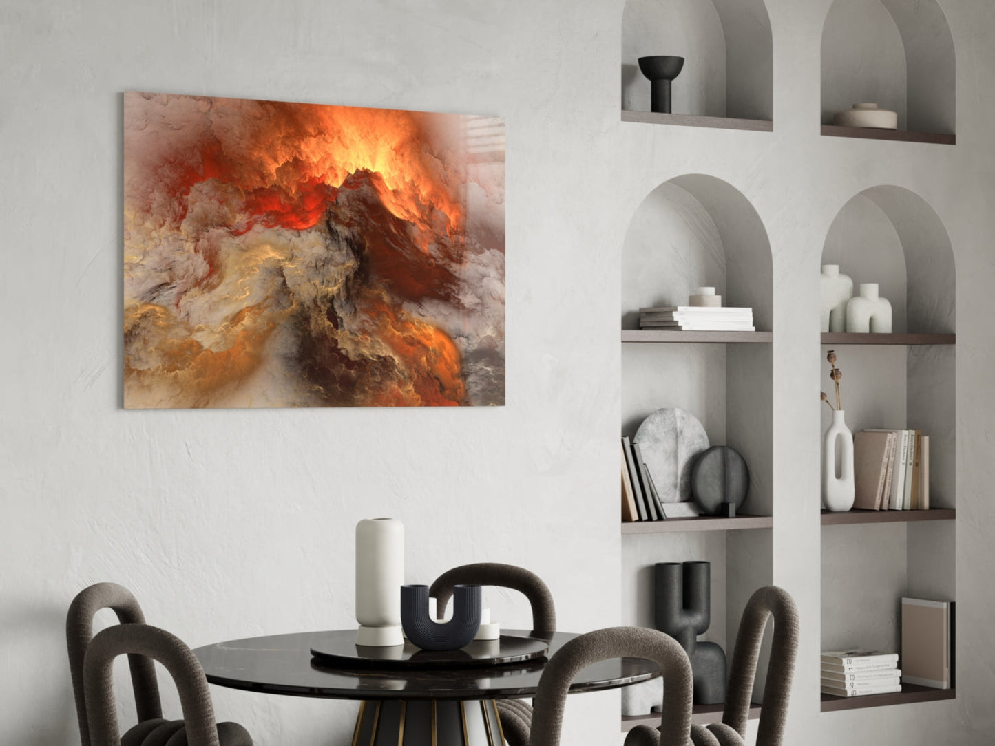 Crimson Apocalypse Cloudscape Glass Wall Art