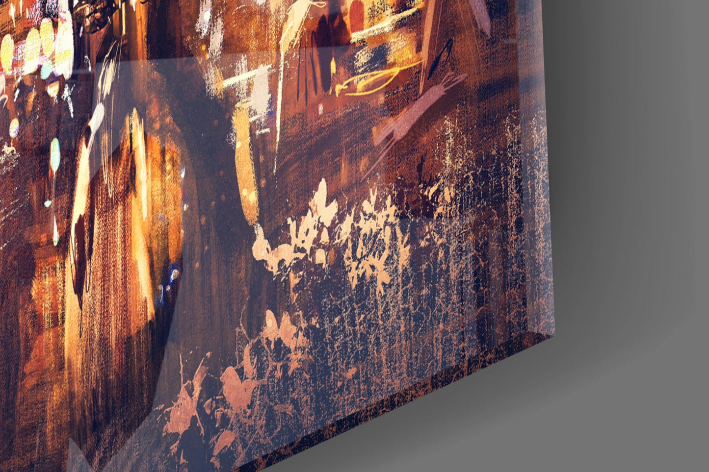 Neon Alley Glass Wall Art