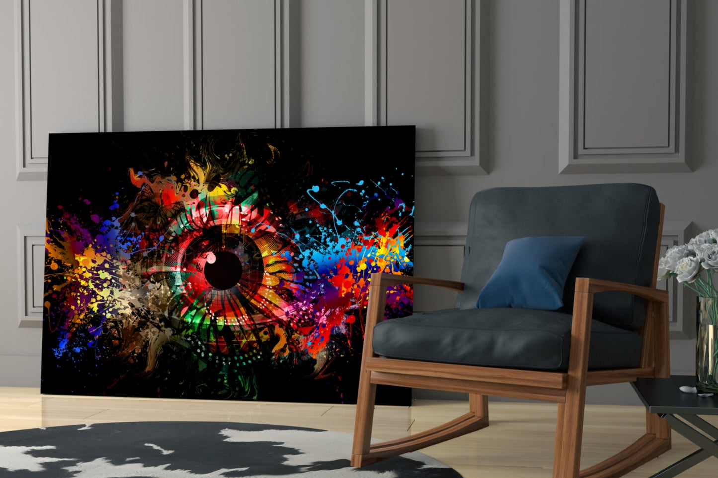 Splatter Paint Eye Glass Wall Art