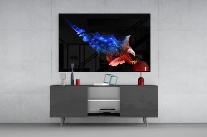 American Eagle Flag Smoke Glass Wall Art