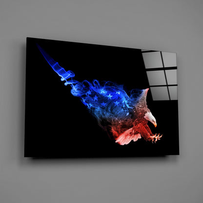 American Eagle Flag Smoke Glass Wall Art