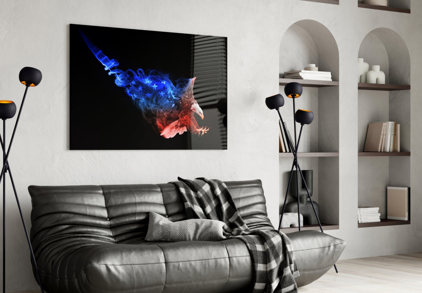 American Eagle Flag Smoke Glass Wall Art