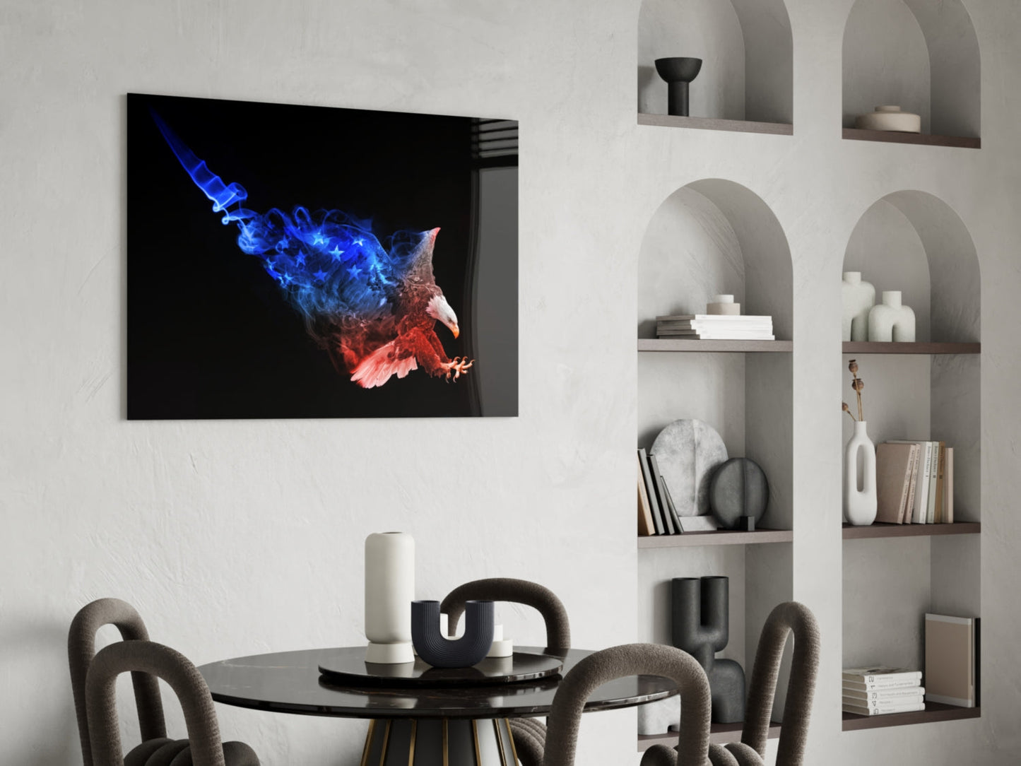 American Eagle Flag Smoke Glass Wall Art