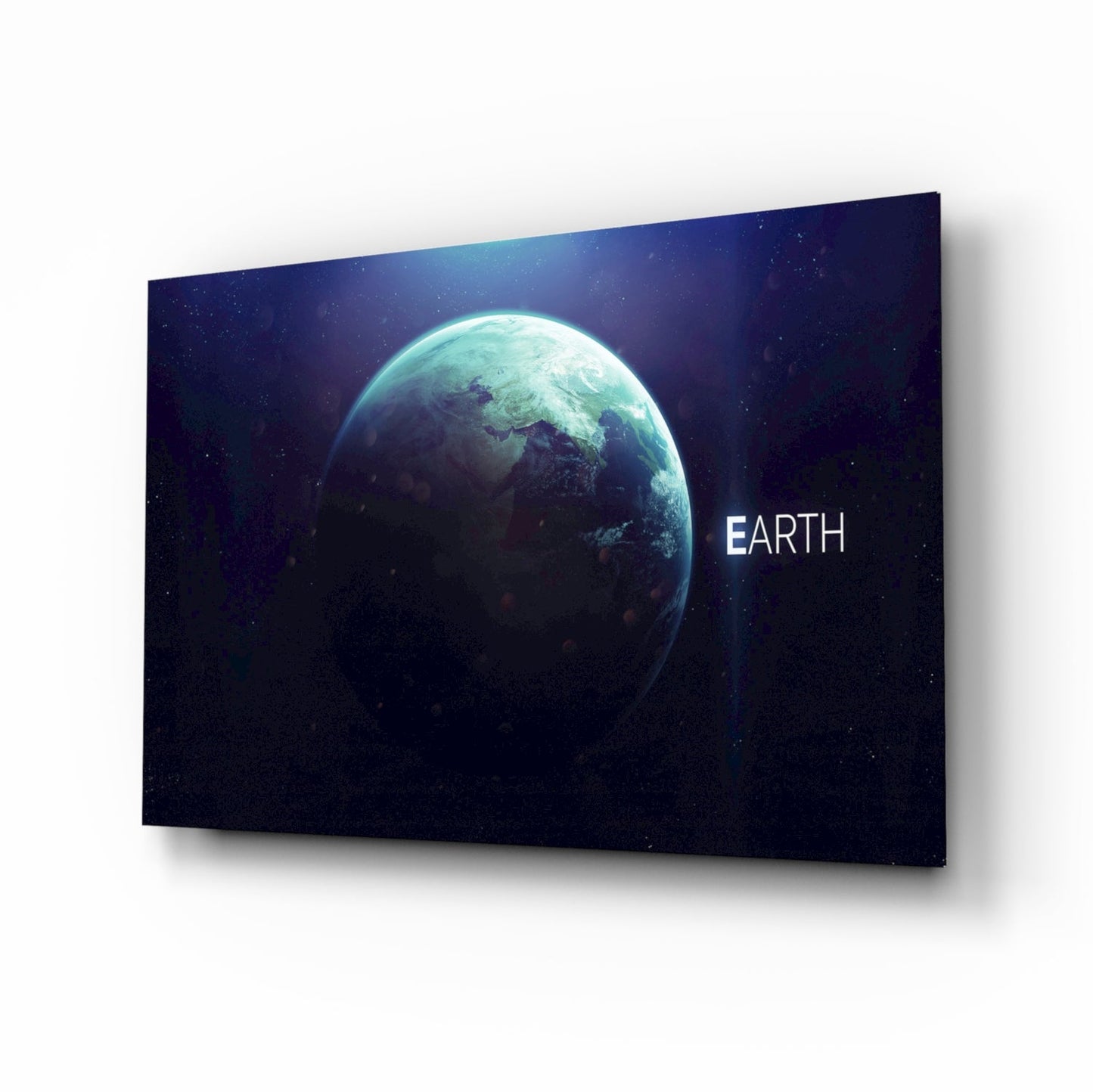 Blue Planet Earth glass wall art