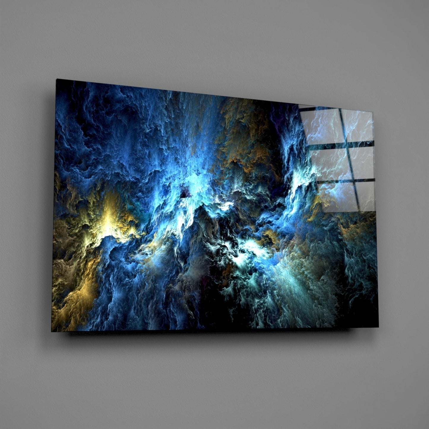 Cosmic Blue Cloudscape Glass Wall Art