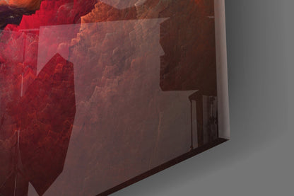 Red Chaos Cloudscape Glass Wall Art