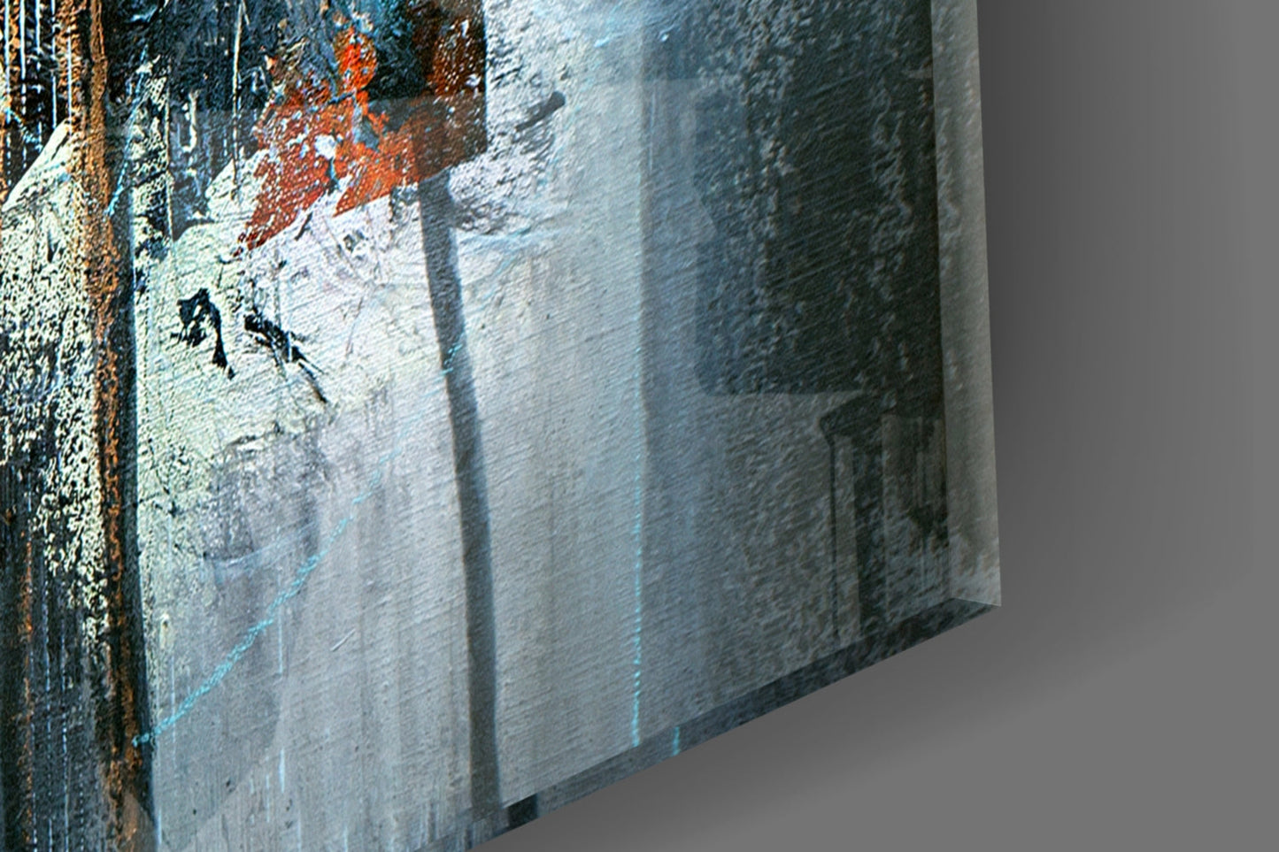 Cobalt Mixed-Media Abstract Glass Wall Art