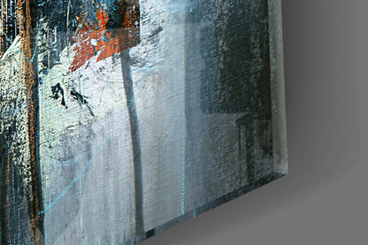 Cobalt Mixed-Media Abstract Glass Wall Art