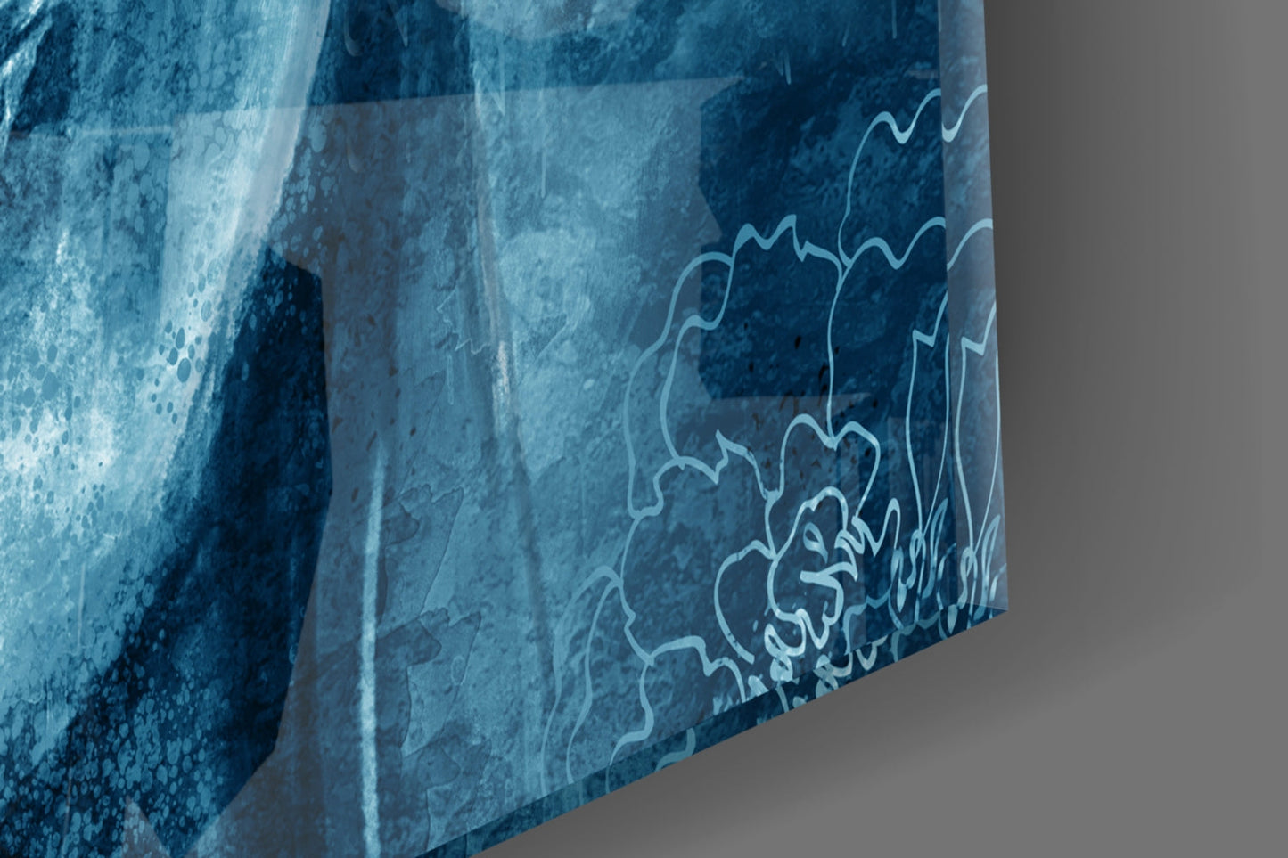 Cobalt Blue Buddha Glass Wall Art