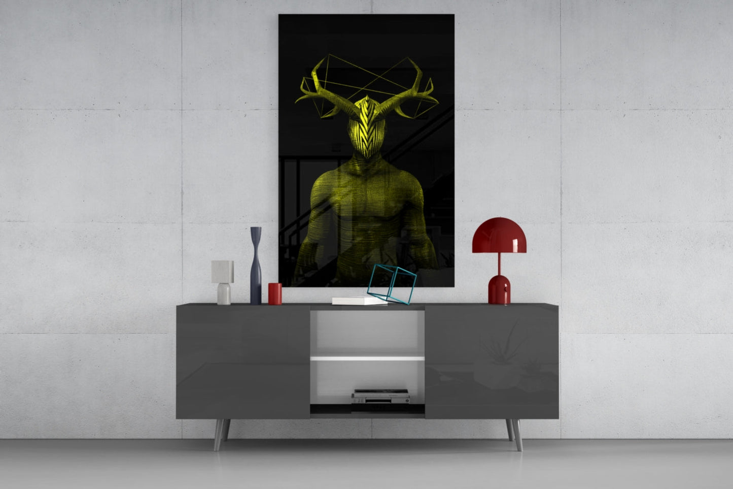 Donnie Yellow Glass Wall Art