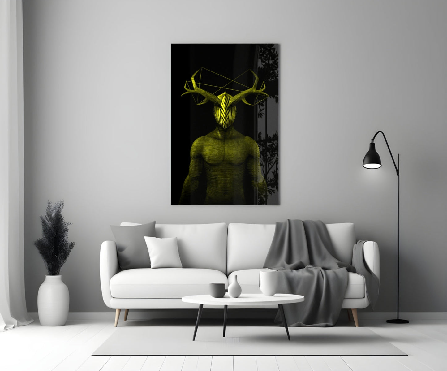 Donnie Yellow Glass Wall Art