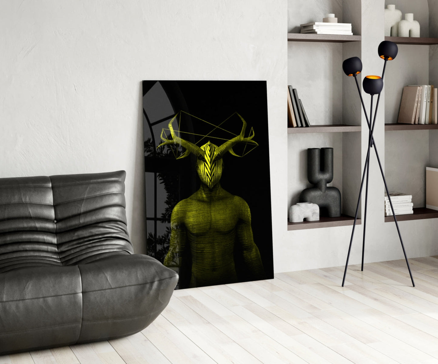 Donnie Yellow Glass Wall Art