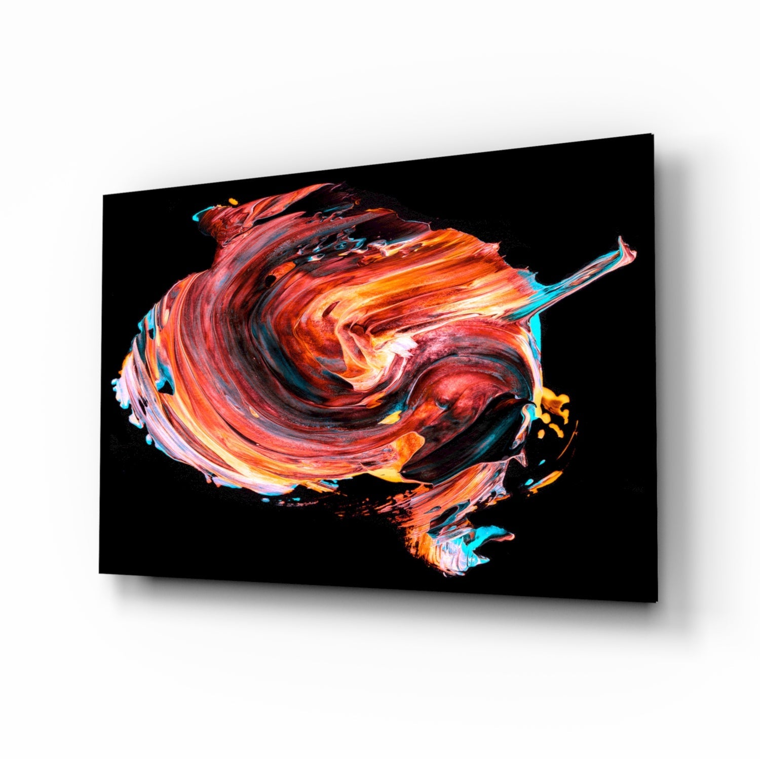 Dance of Red abstract glass wall art
