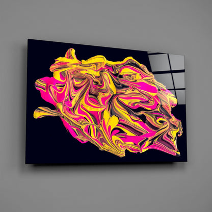 The Harmony Of Yellow And Pink Glass Wall Art