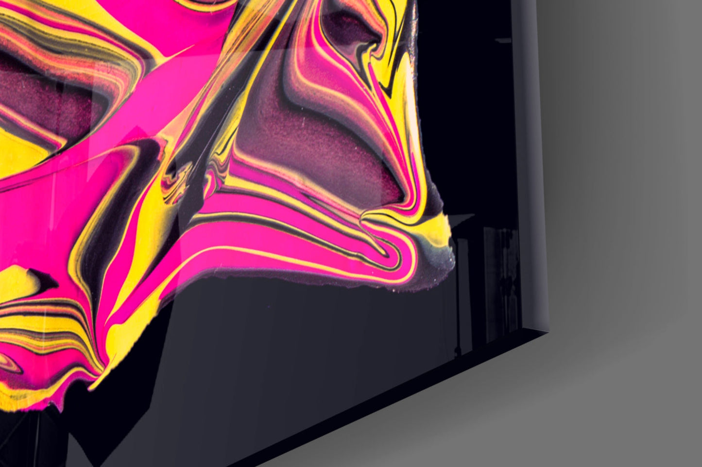 The Harmony Of Yellow And Pink Glass Wall Art