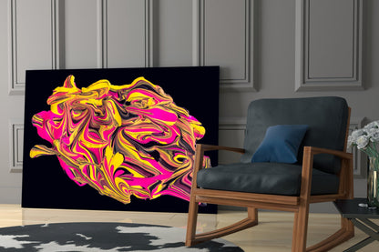 The Harmony Of Yellow And Pink Glass Wall Art
