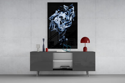 Silver Swirl Abstract Glass Wall Art