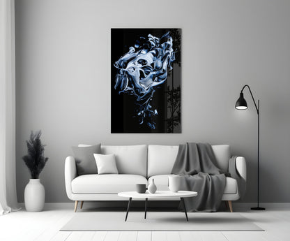 Silver Swirl Abstract Glass Wall Art