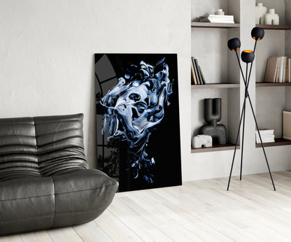Silver Swirl Abstract Glass Wall Art